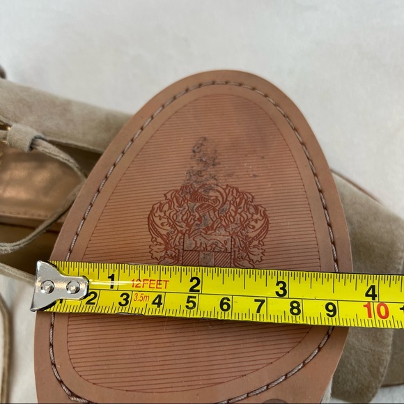 Vince Camuto Rochela Suede Tumbleweed Nude Wedge Sandals Size 10M - Picture 13 of 14